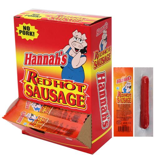 Hannah's Red Hot Pickled Sausages (No Pork) - 0.7oz (50-ct)