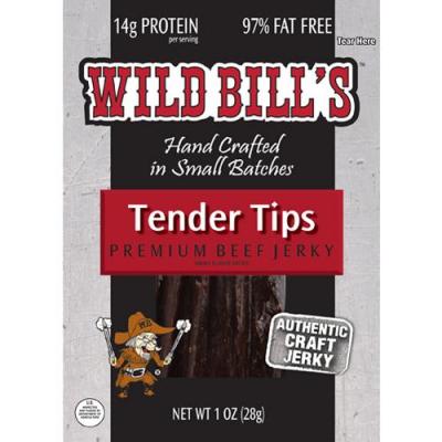 Wild Bill's Hickory Smoked Beef Jerky Packs - 1oz Tips