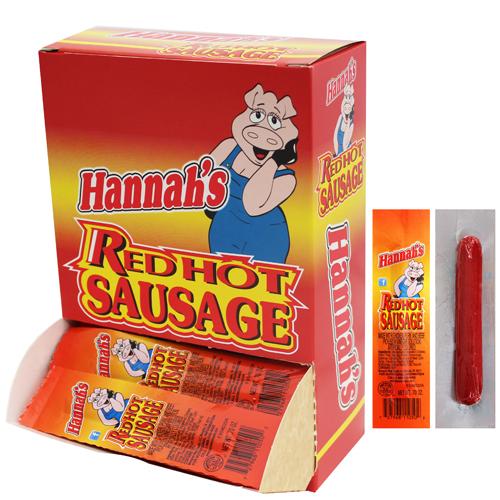 Hannah's Red Hot Pickled Sausages (With Pork) - 0.7oz (50-ct)
