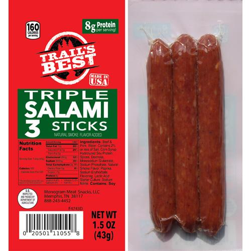 Trail's Best Triple Salami Packs - 1.5oz
