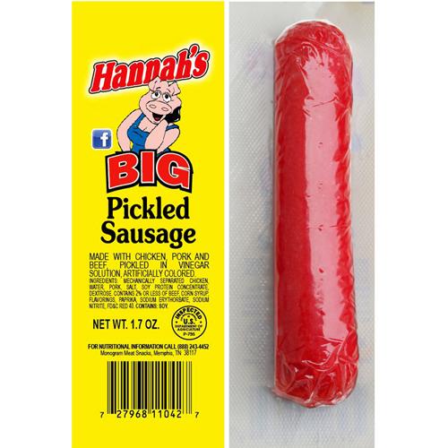 Hannah's Big Pickled Sausages (With Pork) - 1.7oz